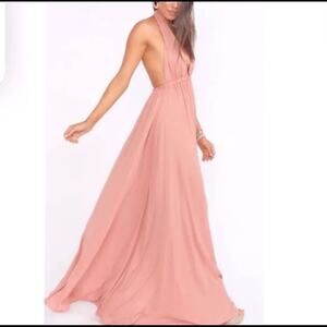 NWT! Show Me Your Mumu Pink Luna Halter Maxi Dress Size Medium